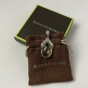 Ross-Simons SS Lt Green Pear Shape Gem Pendant